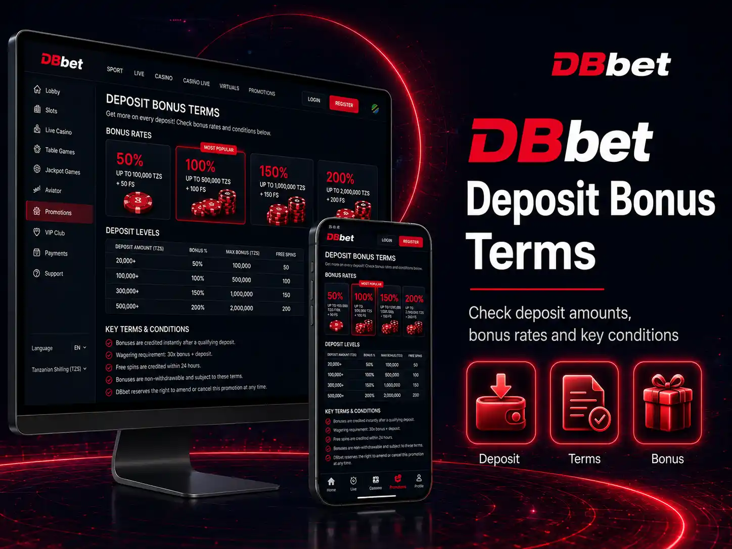 DBbet Deposit Bonus Terms