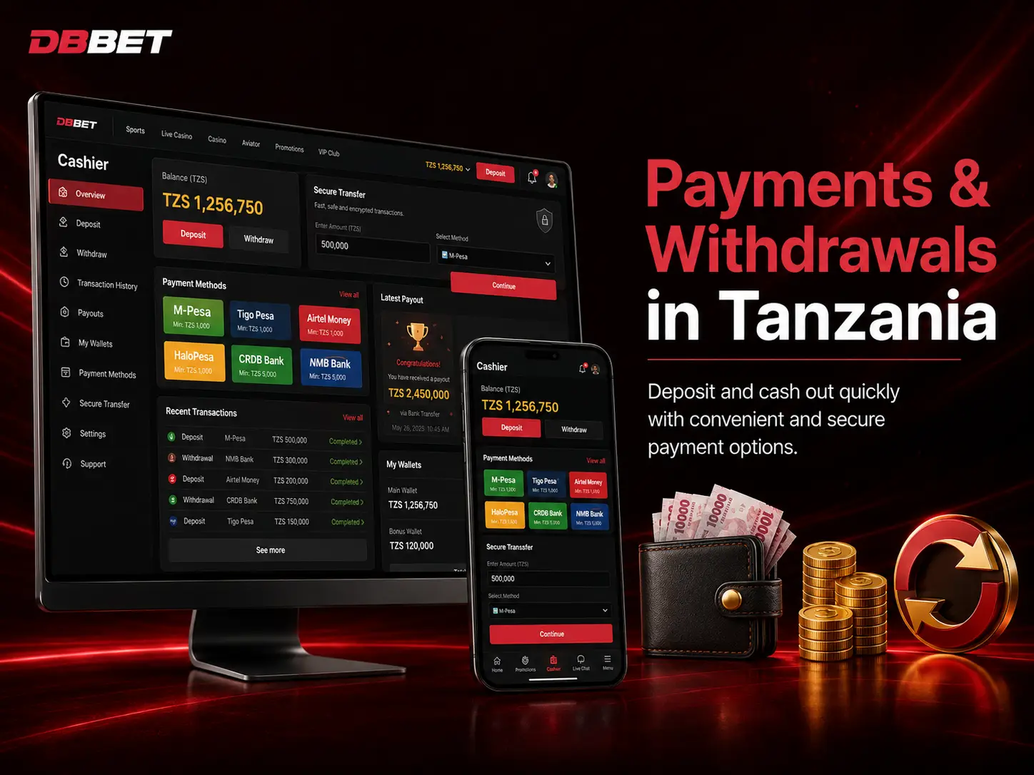 Deposits and withdrawals in Tanzania 2026